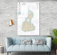 Load image into Gallery viewer, Block Island, Rhode Island - Nautical Map / Chart - Printed on Canvas, Acrylic, or Metal