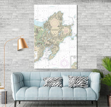 Load image into Gallery viewer, Cape Ann, Gloucester, Rockport, Lanesville, Annisquam, Pigeon Cove, Massachusetts - Nautical Map / Chart - Printed on Canvas, Acrylic, Metal