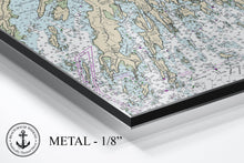 Load image into Gallery viewer, Buzzards Bay, New Bedford, Fairhaven, Falmouth, Mattapoisett, Marion, Massachusetts - Nautical Map/Chart - Printed on Canvas, Acrylic, Metal
