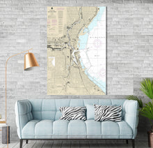 Load image into Gallery viewer, Milwaukee Nautical Map / Chart - Canvas, Acrylic, or Metal