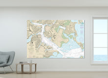 Load image into Gallery viewer, Boston Harbor, Charlestown, Winthrop, East Boston, South Boston, Massachusetts Nautical Map / Chart - Printed on Canvas, Acrylic, or Metal