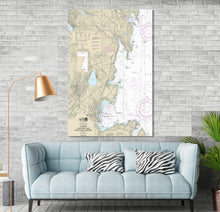 Load image into Gallery viewer, Rockport, Camden, Rockland, Rockport Harbor, Camden Harbor, Rockland Harbor Maine Nautical Map / Chart - Printed on Canvas, Acrylic, Metal