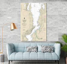 Load image into Gallery viewer, Lake Champlain, Willsburo, Essex, Westport, New York, Shelburne, Vermont Nautical Map / Chart - Printed on Canvas, Acrylic, or Metal
