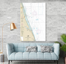 Load image into Gallery viewer, Port Saint Lucie, Palm City, Stuart, Fort Pierce, Vero Beach, Hobe Sound, Florida - Nautical Map / Chart - Printed on Canvas, Acrylic, Metal