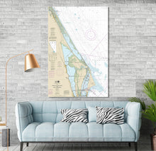 Load image into Gallery viewer, New Smyrna Beach, Titusville, Mims, Edgewater, Oak Hill, Merritt Island, Florida - Nautical Map / Chart - Printed on Canvas, Acrylic, Metal