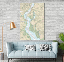 Load image into Gallery viewer, Wilmington, New Castle, Delaware City, Salem, Penns Grove, Delaware, New Jersey - Nautical Map / Chart - Printed on Canvas, Acrylic, Metal