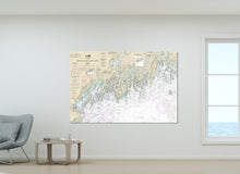 Load image into Gallery viewer, Maine Coast, Portland, Bath, Damariscotta, Casco Bay, Sheepscot Bay, Muscongus Bay, Maine - Nautical Map / Chart - Canvas, Acrylic, or Metal