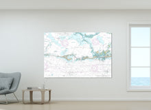 Load image into Gallery viewer, Long Key, Upper Matecumbe Key, Lower Matecumbe Key, Hawk Channel, Florida Keys - Nautical Map / Chart - Printed on Canvas, Acrylic, Metal