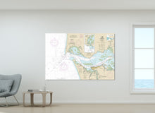 Load image into Gallery viewer, Astoria, Hammond, Warrenton, Ilwaco, Long Beach, Columbia River, Washington, Oregon - Nautical Map / Chart - Printed Canvas, Acrylic, Metal