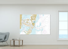 Load image into Gallery viewer, Miami Harbor, South Beach, Biscayne Island, Sunset Islands, Biscayne Bay, Florida - Nautical Map / Chart - Printed on Canvas, Acrylic, Metal