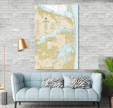 Load image into Gallery viewer, Rumson, Sea Bright, Highlands, Monmouth Beach, Oceanport, Fair Haven, New Jersey - Nautical Map / Chart - Printed on Canvas, Acrylic, Metal