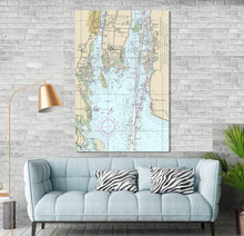 Load image into Gallery viewer, Gibraltar, Grosse Ile, Trenton, Michigan, Amherstburg, Ontario - Nautical Map / Chart - Wall Decor - Printed Canvas, Acrylic, or Metal