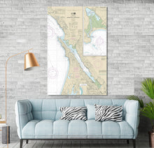 Load image into Gallery viewer, Inverness, Marshall, Pt Reyes Station, Tomales & Bodega Bays, California - Nautical Map/Chart - Wall Decor - Printed Canvas, Acrylic, Metal