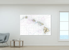 Load image into Gallery viewer, Hawaiian Islands, Hawai'i, Maui, Kauai, O'ahu, Moloka'i, Lanai - Nautical Map / Chart - Beach Wall Decor - Printed Canvas, Acrylic, or Metal