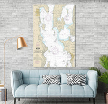 Load image into Gallery viewer, Lake Champlain, Burlington, Plattsburgh, Grand Isle, South Hero, New York, Vermont - Nautical Map/Chart - Printed on Canvas, Acrylic, Metal