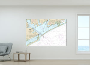 Port O'Connor, Port Lavaca, Palacios, Matagorda Bay, Lavaca Bay, Texas - Nautical Map / Chart - Printed on Canvas, Acrylic, or Metal