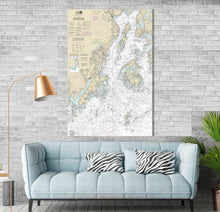 Load image into Gallery viewer, Penobscot Bay, Camden, Rockland, Rockport, Belfast, Castine, Thomaston, Maine - Nautical Map / Chart - Printed on Canvas, Acrylic, or Metal
