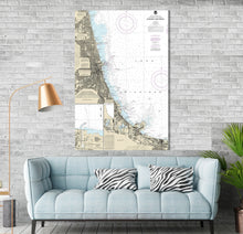 Load image into Gallery viewer, Chicago, Illinois &amp; Northwest Indiana Nautical Map / Chart - Canvas, Acrylic, or Metal
