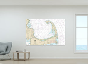 Cape Cod, Plymouth, & Provincetown Nautical Map / Chart - Canvas, Acrylic, or Metal