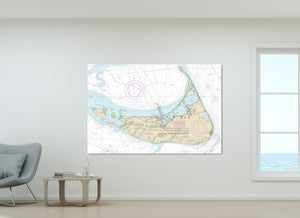 Nantucket, Madaket, Siasconet Nautical Map / Chart - Printed on Canvas, Acrylic, or Metal