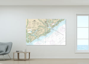 Charleston, Wadmalaw Island, Kiawah Island, South Carolina Nautical Map / Chart - Canvas, Acrylic, or Metal