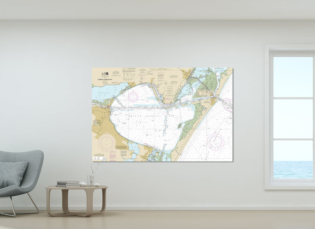 Corpus Christi, Portland, Ingleside, Port Aransas, Mustang Island, Texas - Nautical Map / Chart - Printed on Canvas, Acrylic, or Metal