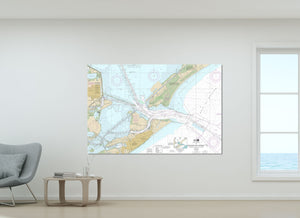 Galveston, Texas City, Pelican Island, Bolivar, Texas Nautical Map / Chart - Canvas, Acrylic, or Metal