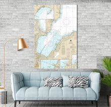 Load image into Gallery viewer, Saginaw Bay, Bay City, Tawas City, Au Sable, Sebewaing, Caseville, Oscoda, Spire, Michigan Nautical Map / Chart - Canvas, Acrylic, or Metal
