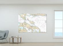 Load image into Gallery viewer, Cheboygan, St Ignace, Mackinaw City, Mackinac Island, Bois Blanc Island Michigan Nautical Map / Chart - Printed on Canvas, Acrylic, or Metal
