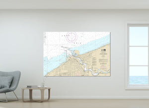 Lorain Harbor, Lake Erie, Michigan Nautical Map / Chart - Printed on Canvas, Acrylic, or Metal