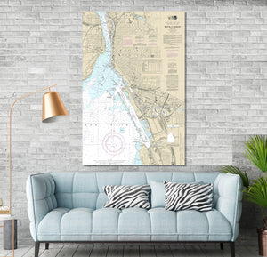 Buffalo, Lackawanna, New York, Fort Erie, Ontario, Nautical Map / Chart - Printed on Canvas, Acrylic, or Metal