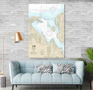 Sodus Bay, Walcott, Sodus Point, Eagle Island, Le Roy Island, New York Nautical Map / Chart - Printed on Canvas, Acrylic, or Metal