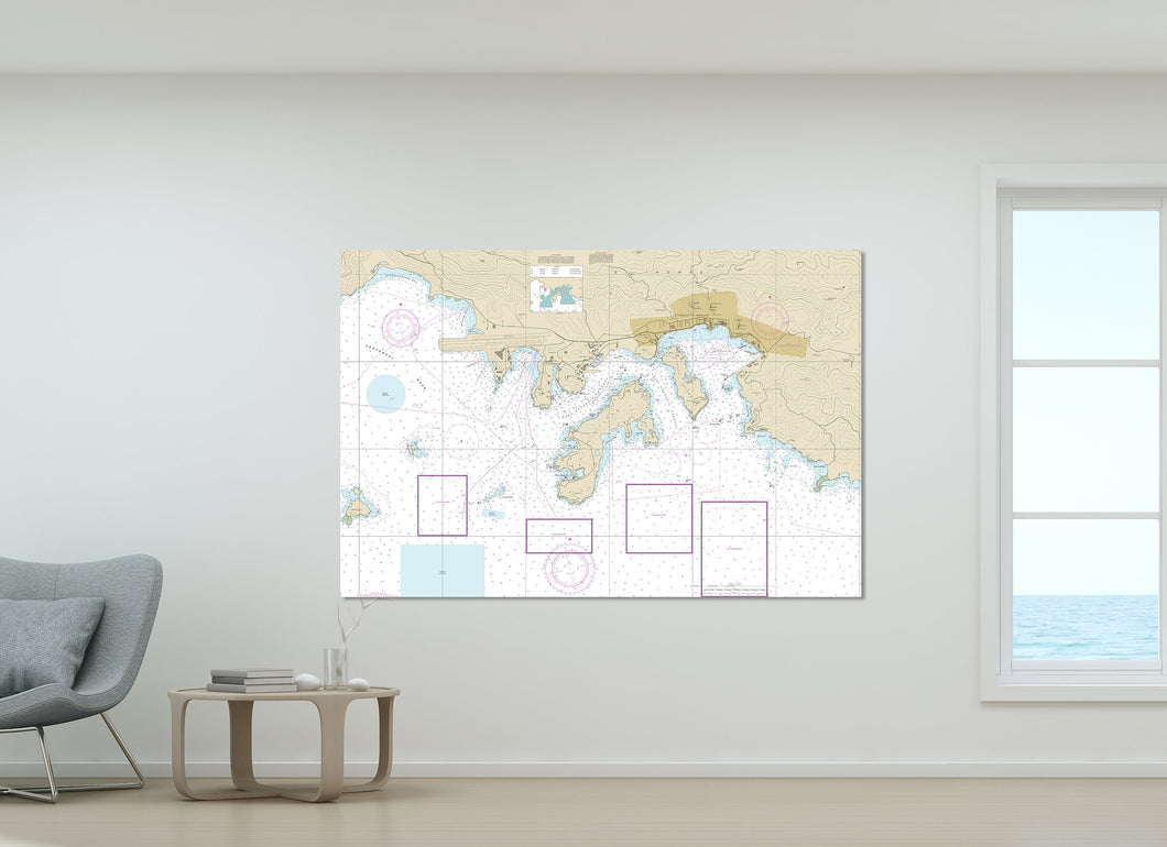 St. Thomas Harbor, United States Virgin Islands - Nautical Map / Chart - Printed on Canvas, Acrylic, or Metal