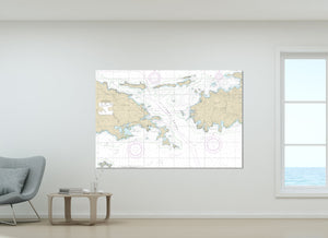 St. John, St. Thomas, Cruz Bay, Pillsbury Sound, United States Virgin Islands - Nautical Map / Chart - Printed on Canvas, Acrylic, or Metal