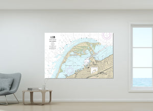 Erie Harbor, Presque Isle Bay, Pennsylvania Nautical Map / Chart - Printed on Canvas, Acrylic, or Metal