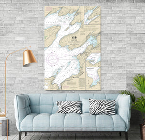 Henderson Bay, Chaumont Bay, Black River Bay, Guffin Bay, Sackets Harbor Nautical Map / Chart - Printed on Canvas, Acrylic, or Metal