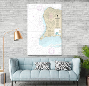 Frederiksted, St. Croix, United States Virgin Islands - Nautical Map / Chart - Printed on Canvas, Acrylic, or Metal