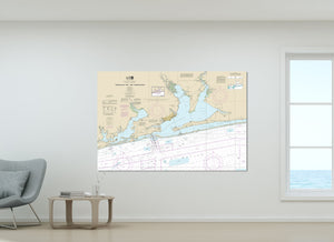 Pensacola, Navarre, Garcon Point, Gulf Breeze, Midway, Milton, Florida - Nautical Map / Chart - Printed on Canvas, Acrylic, or Metal