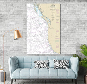 California, Oregon, Washington, British Columbia, West Coast, United States, Canada - Nautical Map/Chart - Printed on Canvas, Acrylic, Metal