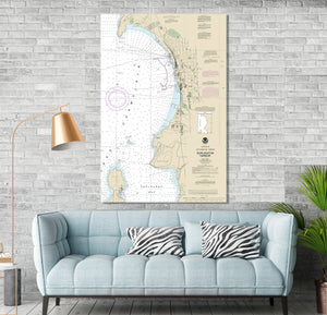 Burlington, Shelburne Bay, Lake Champlain, Vermont Nautical Map / Chart - Printed on Canvas, Acrylic, or Metal