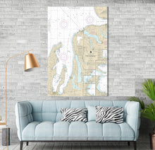 Load image into Gallery viewer, CUSTOM Nautical Map / Chart - Printed on Canvas, Acrylic, or Metal - Most Locations Available - Just Ask Us For a Draft of Your Area!!
