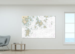 Blue Hill Bay, Stonington, Deer Isle, Isle Au Haut, Buckmaster Neck, Maine Nautical Map / Chart - Printed on Canvas, Acrylic, or Metal