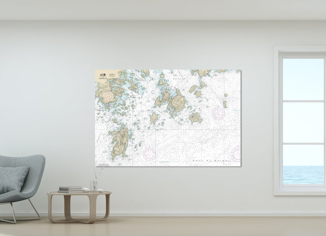 Blue Hill Bay, Stonington, Deer Isle, Isle Au Haut, Buckmaster Neck, Maine Nautical Map / Chart - Printed on Canvas, Acrylic, or Metal