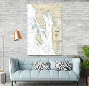 Winter Harbor, Frenchman Bay, Grindstone Neck, Maine - Nautical Map / Chart - Printed on Canvas, Acrylic, or Metal - Nautical Wall Decor