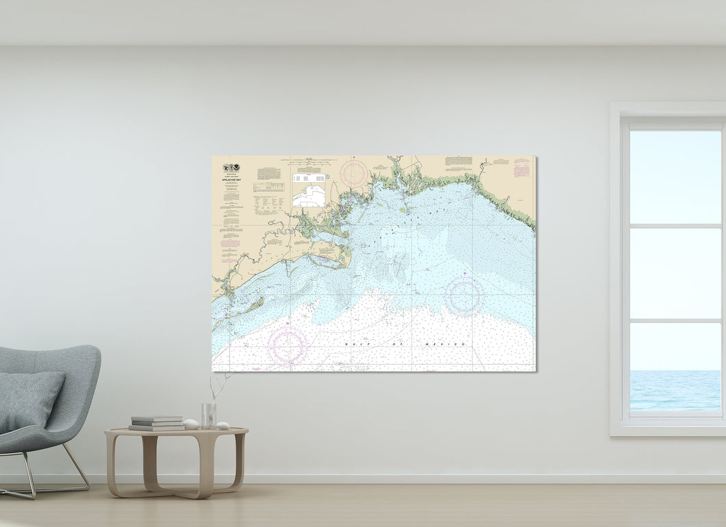 Panacea, Carrabelle, Spring Creek, St. James Island, Apalachee Bay, Florida - Nautical Map / Chart - Printed on Canvas, Acrylic, or Metal