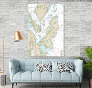 Eastport, Lubec, Quoddy, Maine, Campobello Island, Deer Island, New Brunswick Nautical Map / Chart - Printed on Canvas, Acrylic, or Metal