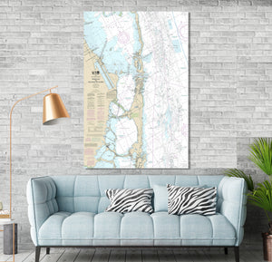 Key Largo, Elliot Key, Florida - Nautical Map / Chart - Printed on Canvas, Acrylic, or Metal