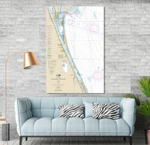 Load image into Gallery viewer, Cape Canaveral, Cocoa, Melbourne, Merritt Island, Satellite Beach, Florida  - Nautical Map / Chart - Printed on Canvas, Acrylic, or Metal
