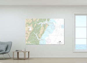 Darien, Pine Harbor, Doboy Sound, Sapelo Sound, Ridgeville, Valona, Georgia - Nautical Map / Chart - Printed on Canvas, Acrylic, or Metal