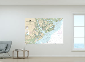 Hilton Head Island, Bluffton, Beaufort, Port Royal, St Helena, South Carolina - Nautical Map / Chart - Printed on Canvas, Acrylic, or Metal